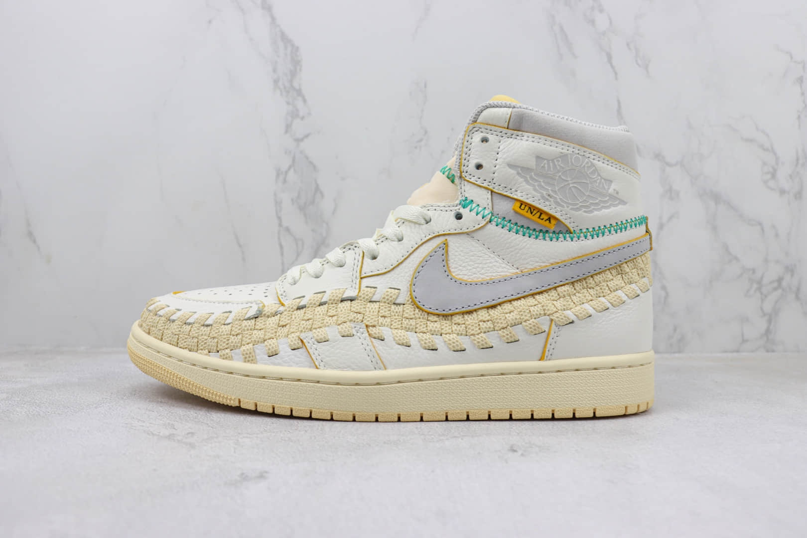 乔丹Union x Air Jordan 1 High OG “Woven”OG纯原版本Union联名款AJ1高帮编织篮球鞋 莆田AJ货源 货号：FD2565-100