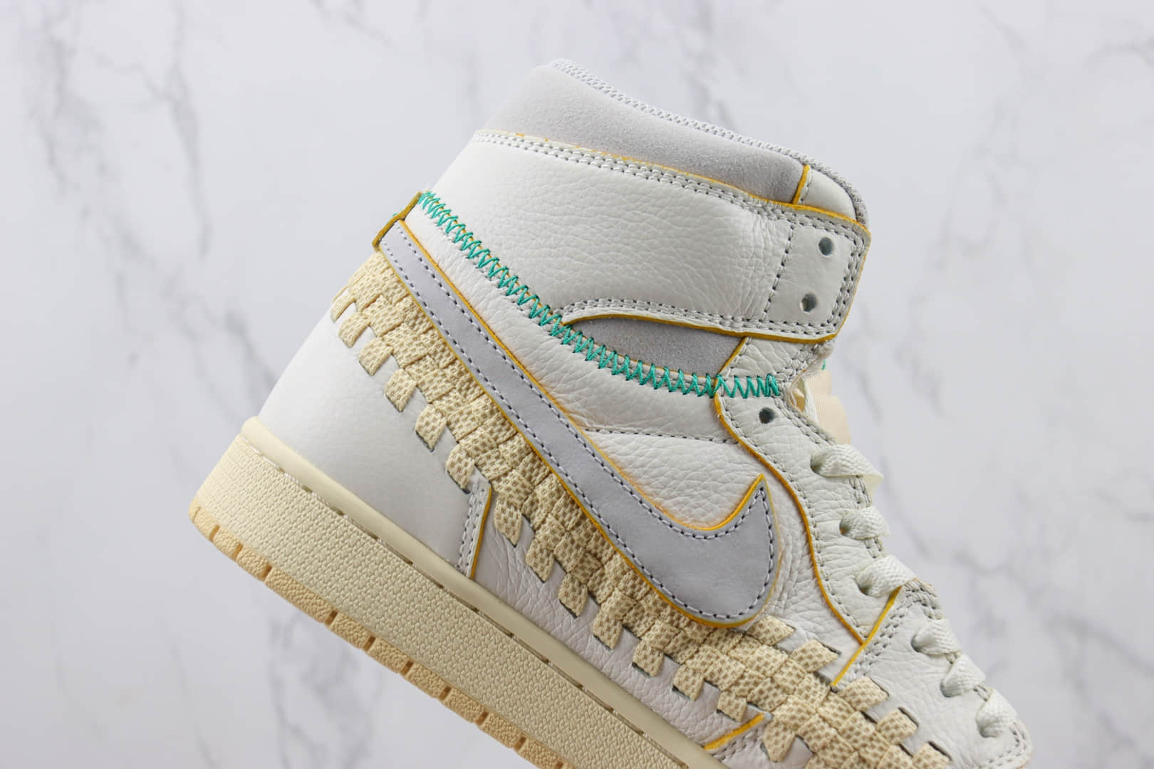 乔丹Union x Air Jordan 1 High OG “Woven”OG纯原版本Union联名款AJ1高帮编织篮球鞋 莆田AJ货源 货号：FD2565-100