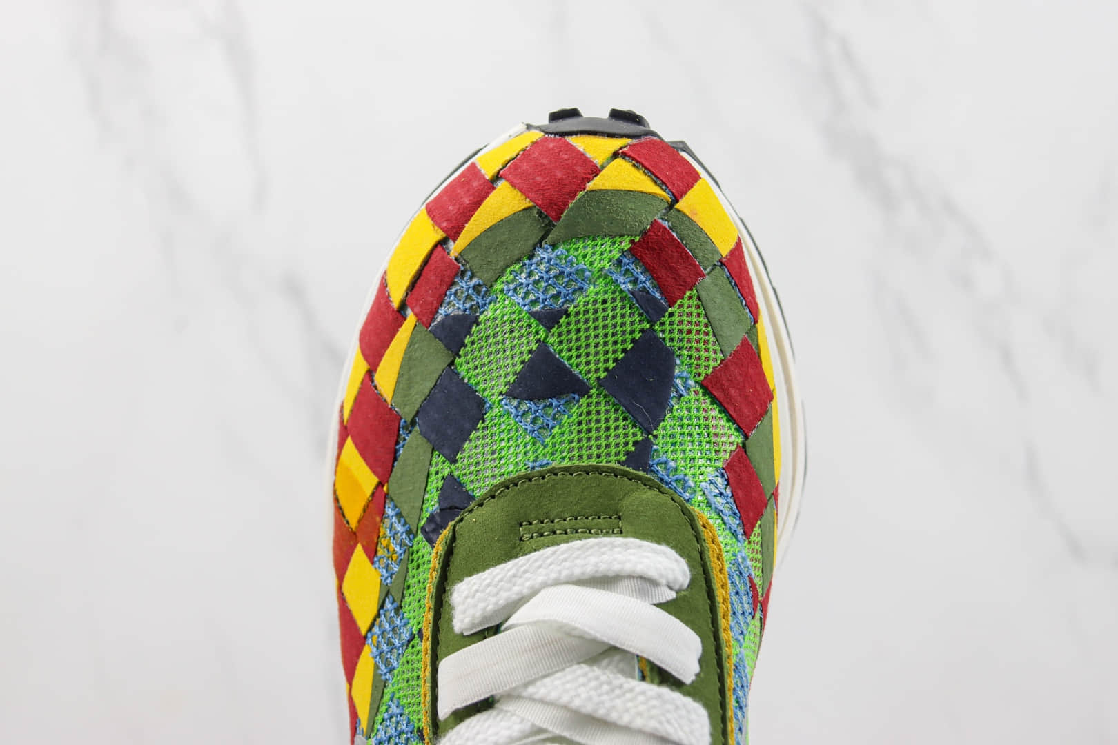 耐克Sacai x Nike Waffe Woven“Green Gusto”纯原版本Sacai联名绿彩棋盘格编织解构华夫鞋 莆田耐克工厂 货号：DR5209-300