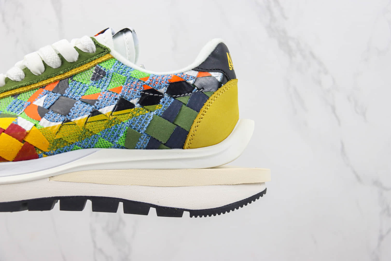 耐克Sacai x Nike Waffe Woven“Green Gusto”纯原版本Sacai联名绿彩棋盘格编织解构华夫鞋 莆田耐克工厂 货号：DR5209-300