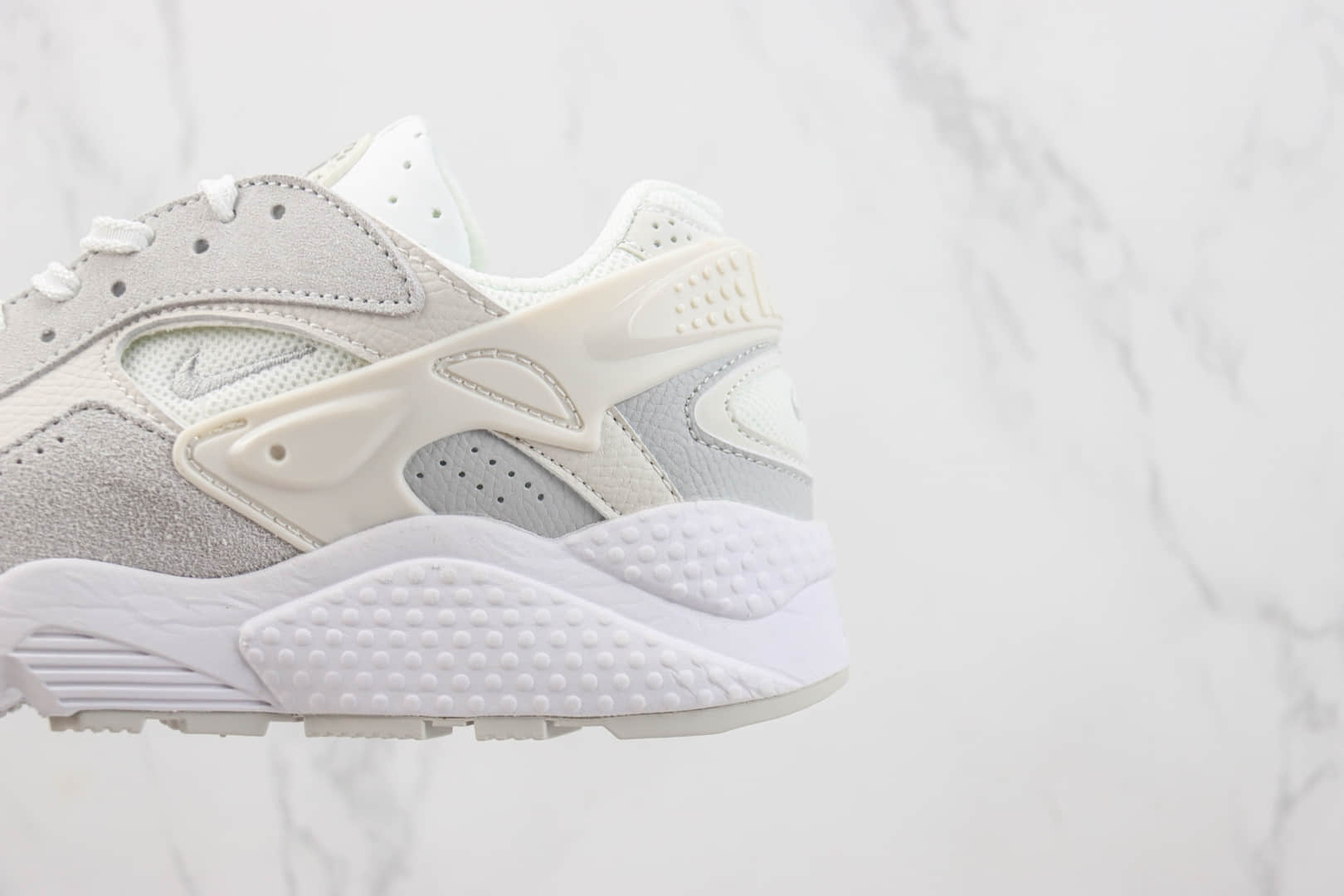 耐克Nike Air Huarache Runner纯原版本华莱士12代白灰色氯丁橡胶跑鞋 复刻鞋工厂 货号:DZ3306-100