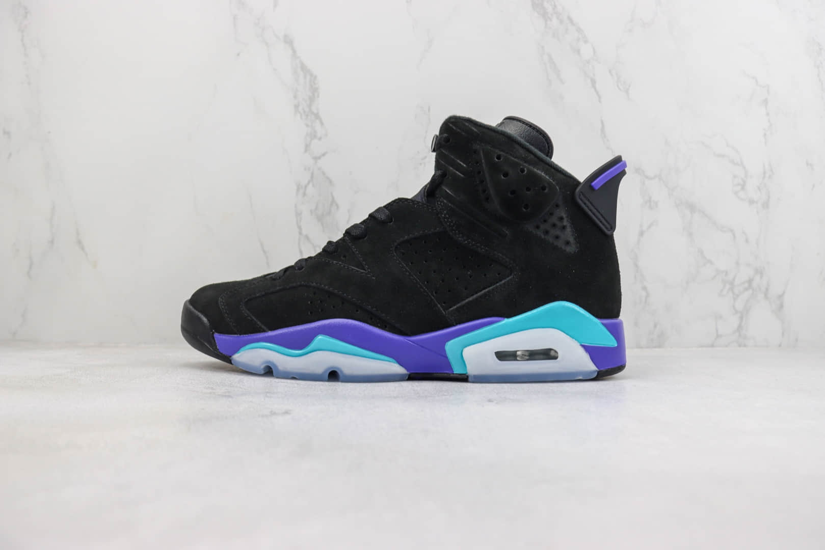 乔丹Air Jordan 6 “Aqua”纯原版本AJ6黑紫麂皮篮球鞋 莆田AJ货源 货号：CT8529-004