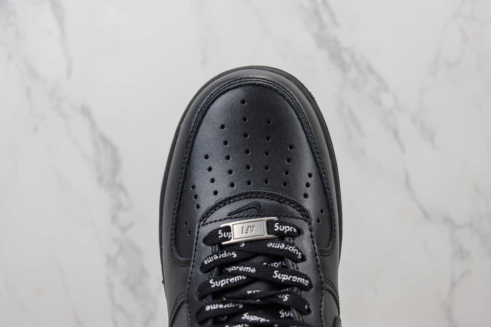 耐克Supreme x Nike Air Force 1 Low纯原版本空军一号低帮AF1联名Supreme纯黑红标板鞋 莆田耐克工厂 货号:CU9225-001