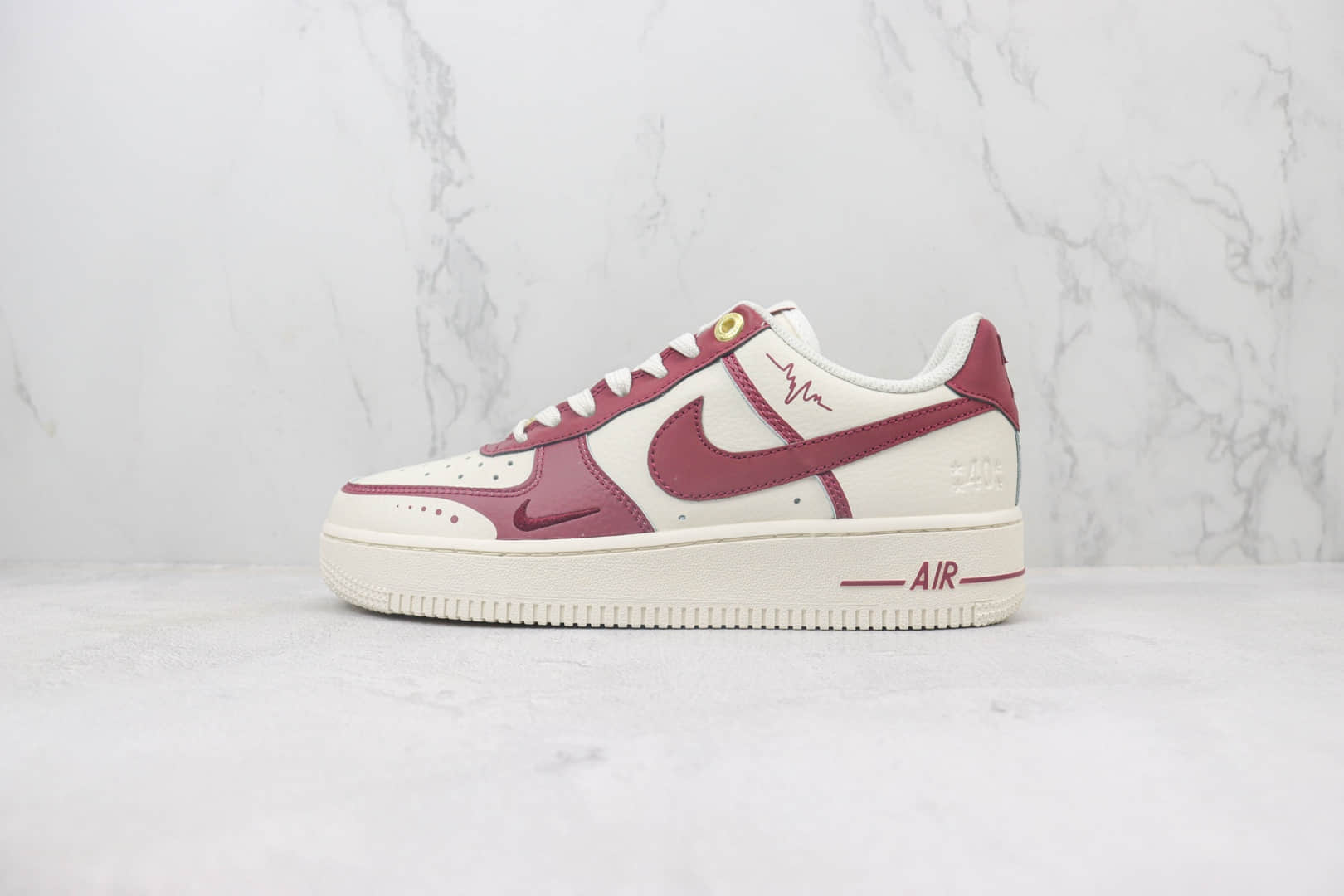 耐克Nike Air Force 1 Low纯原版本空军一号低帮AF1白酒红40周年板鞋 莆田复刻耐克 货号:DQ7582-103