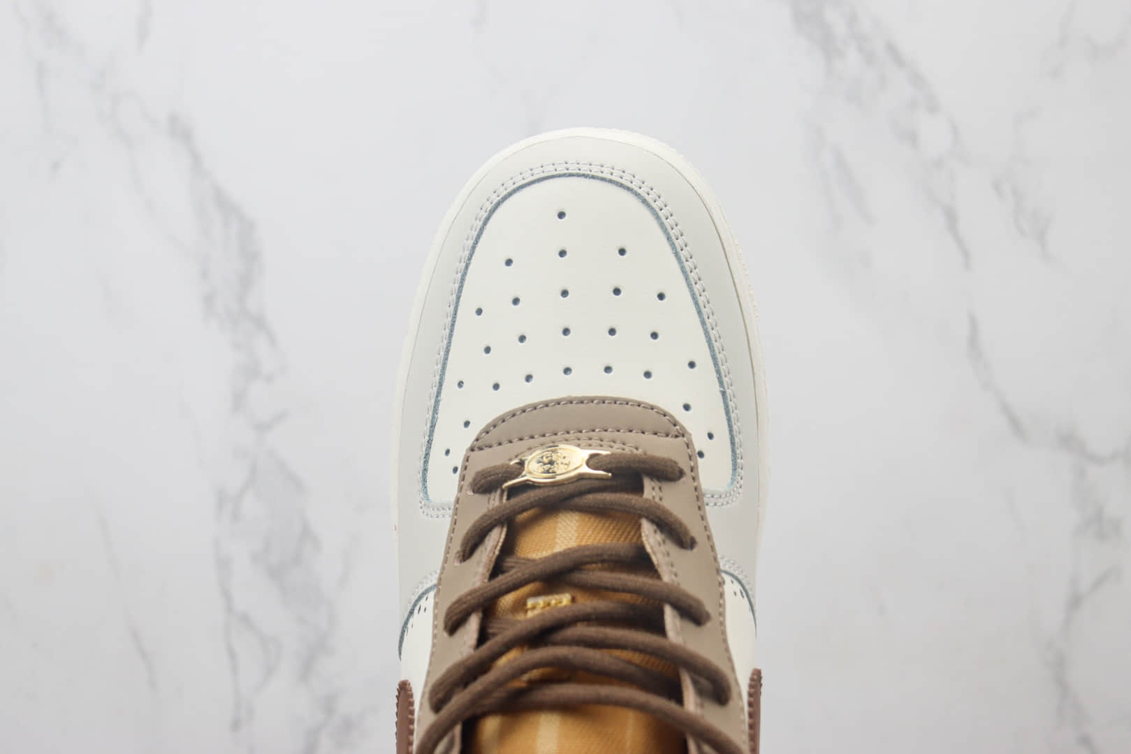 耐克Nike Air Force 1 Low纯原版本空军一号低帮AF1白灰棕板鞋 莆田天花板AF1 货号：FV3702-121