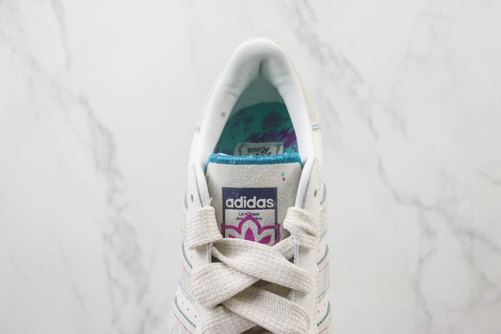 阿迪达斯adidas originals Superstar XLG纯原版本三叶草贝壳头白灰绿板鞋 莆田阿迪达斯工厂 货号:ID1140