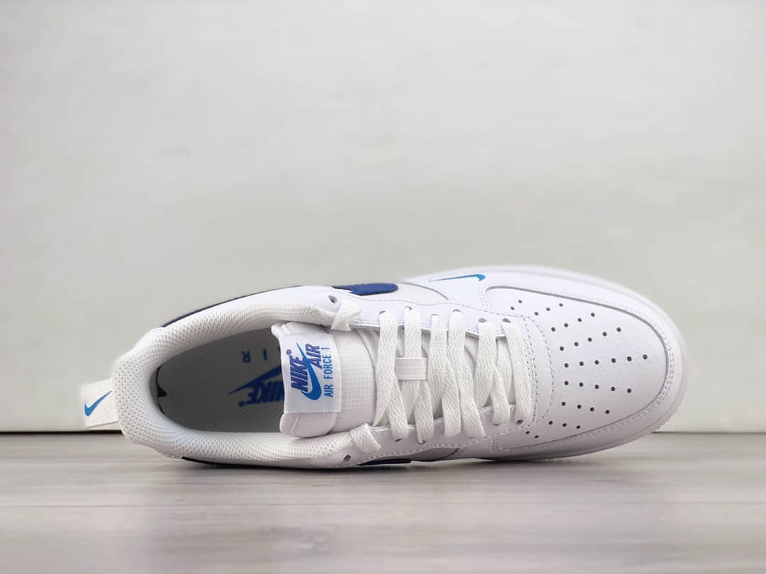 耐克Nike Air Force 1’07 Low纯原版本空军一号AF1白蓝低帮机能板鞋 莆田耐克代理 货号：HF3836-100