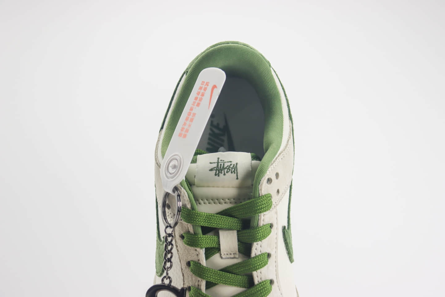耐克Stussy x Nike Dunk Low纯原版本斯图西联名Dunk白灰绿猪八革板鞋 莆田耐克代理 货号：DQ1098-340