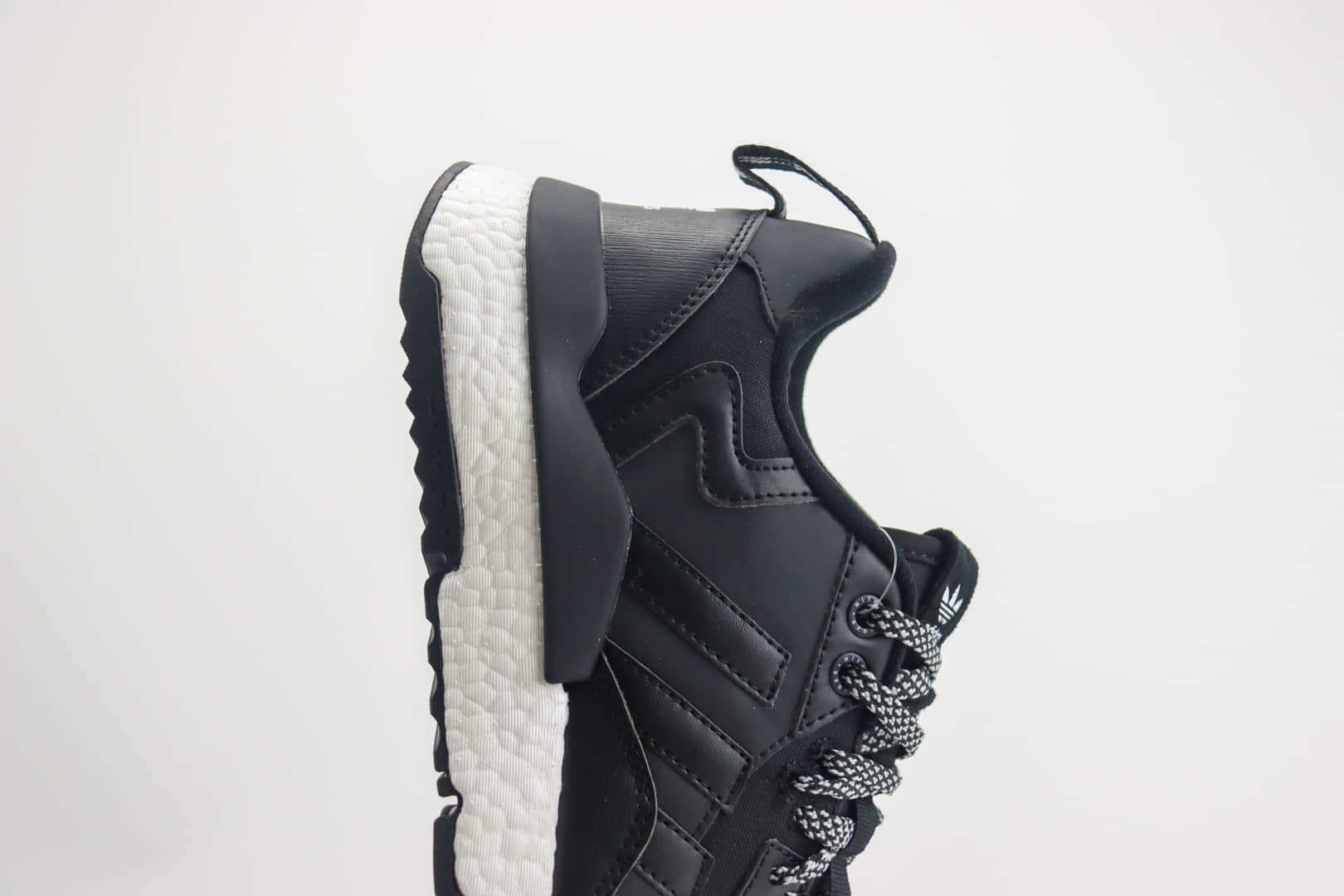 阿迪达斯adidas Nite Jogger纯原版本三叶草夜行者黑白爆米花跑鞋 莆田阿迪达斯工厂 货号:FZ3662