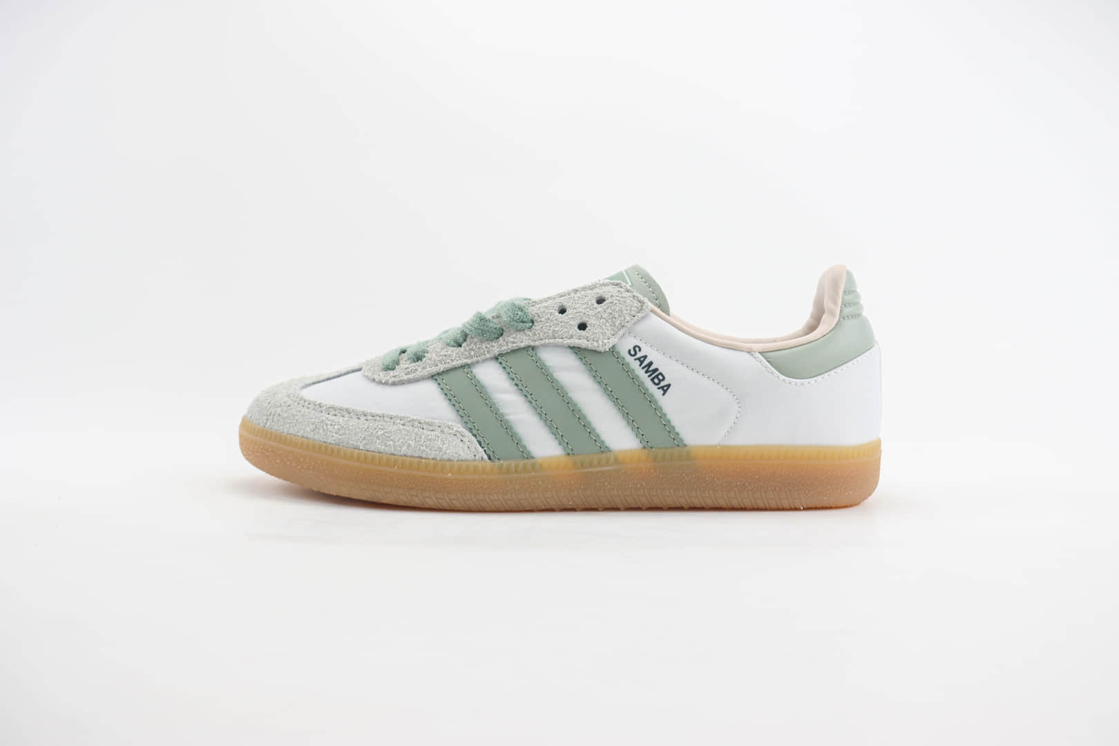 阿迪达斯adidas Samba OG纯原版本桑巴白绿色复古板鞋 莆田阿迪达斯货源 货号:ID0492