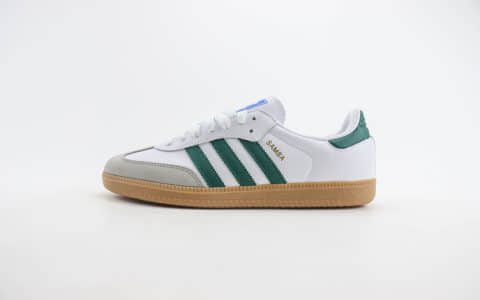 阿迪达斯adidas Originals Samba纯原版本桑巴白绿色板鞋 莆田阿迪达斯货源 货号：IE3437