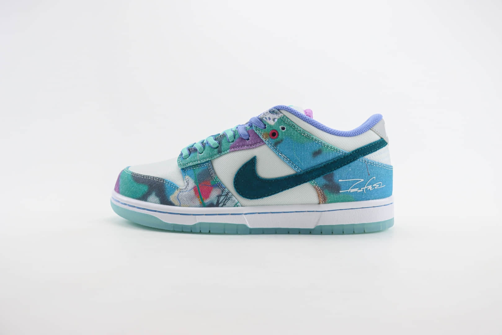 耐克Futura Laboratories x Nike SB Dunk Low纯原版本低帮SB Dunk白蓝扎染涂鸦板鞋 莆田耐克货源 货号:HF6061-400