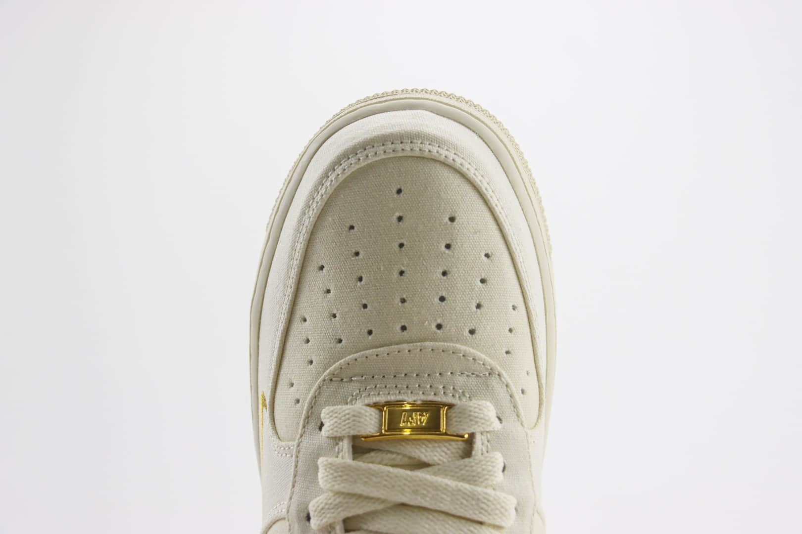 耐克Nike Air Force 1纯原版本空军一号AF1米黑帆布板鞋 莆田天花板AF1 货号：MN5696-809