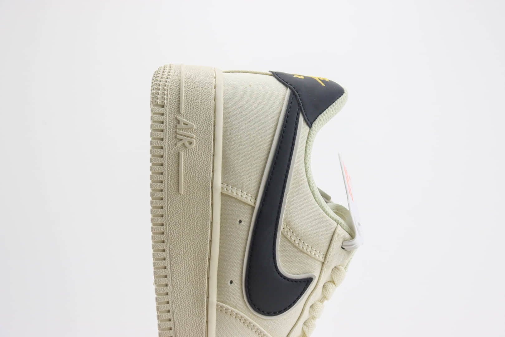 耐克Nike Air Force 1纯原版本空军一号AF1米黑帆布板鞋 莆田天花板AF1 货号：MN5696-809