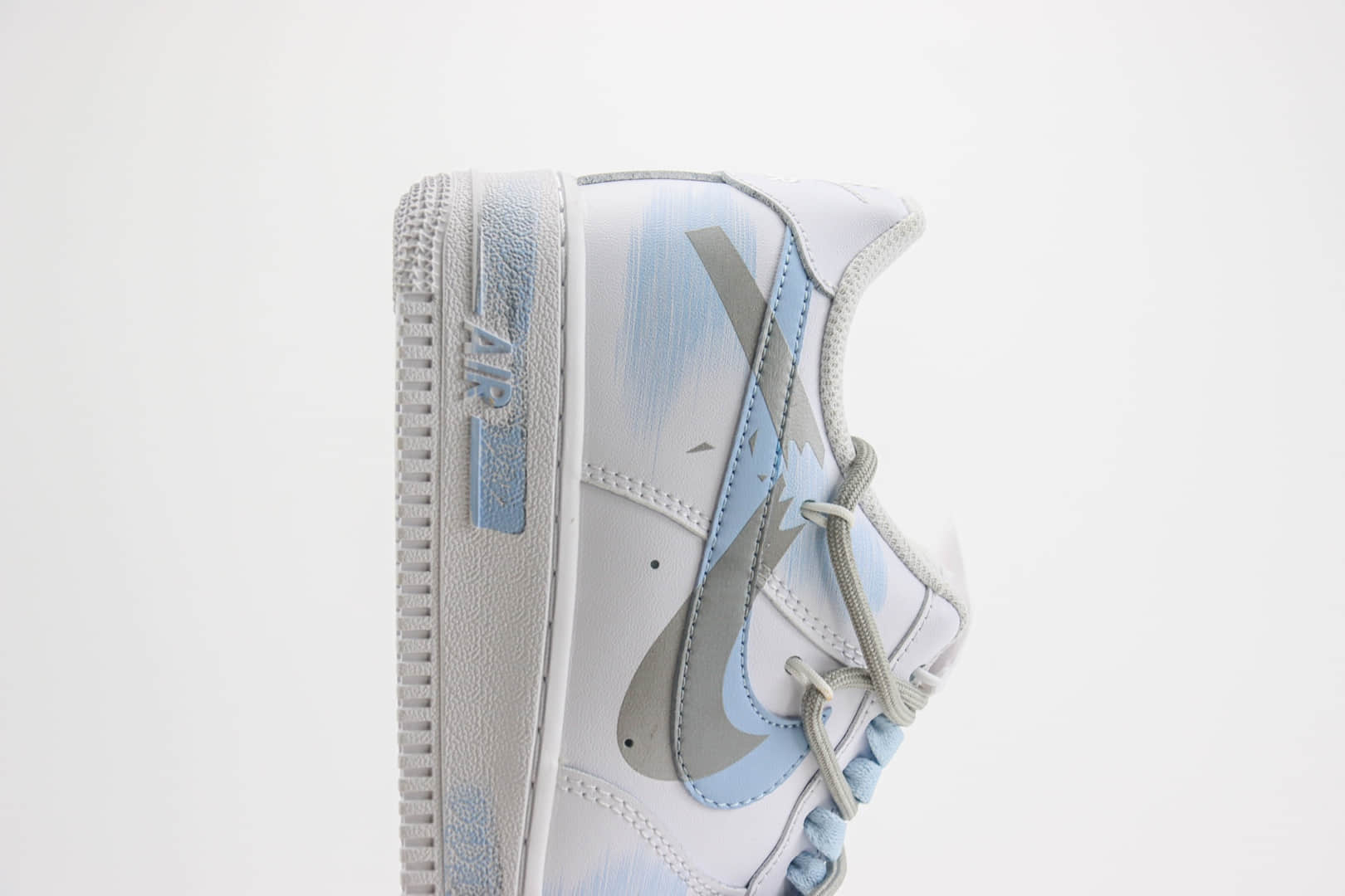 耐克Nike Air Force 1 Low纯原版本空军一号AF1白蓝灰绑带板鞋 莆田耐克工厂 货号：ZH0316-020