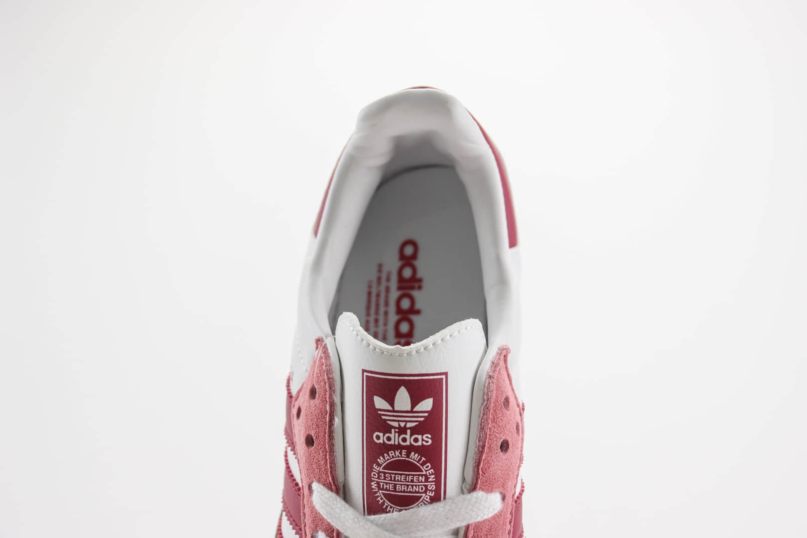 阿迪达斯adidas originals Samba纯原版本桑巴白粉红爱心板鞋 莆田阿迪达斯货源 货号：FW2414