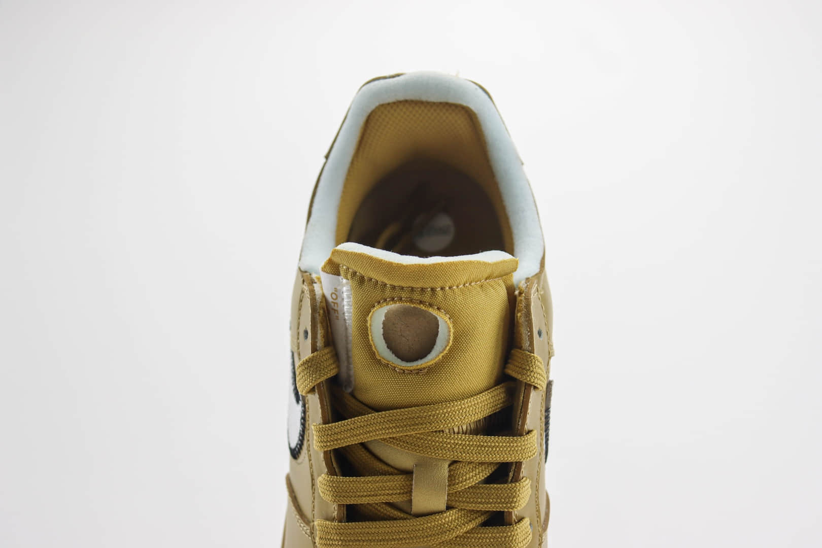 耐克Off-White x Nike Air Force 1纯原版本空军一号OW联名AF1金色艺术馆板鞋 莆田耐克批发 货号:AO4297-800