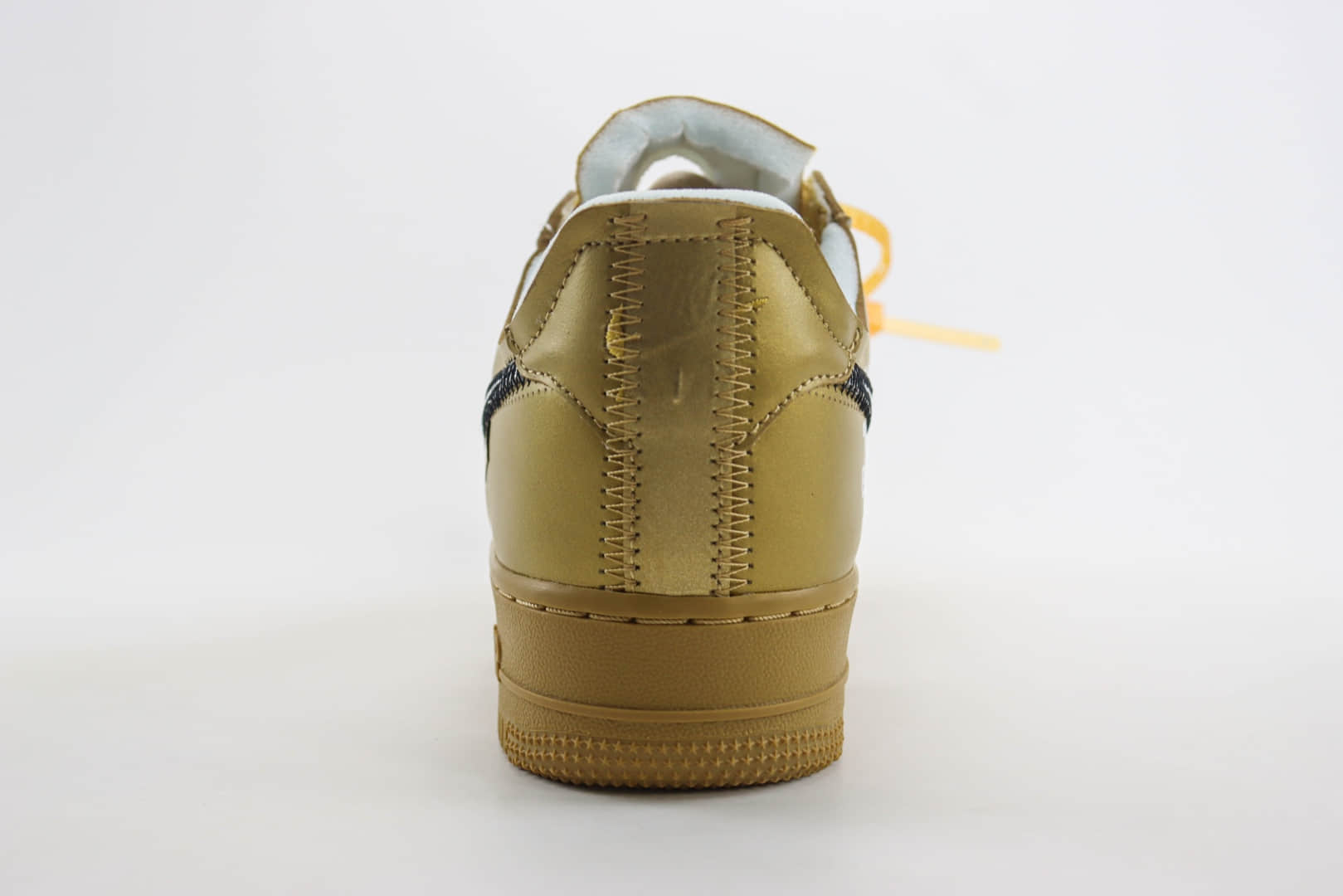 耐克Off-White x Nike Air Force 1纯原版本空军一号OW联名AF1金色艺术馆板鞋 莆田耐克批发 货号:AO4297-800