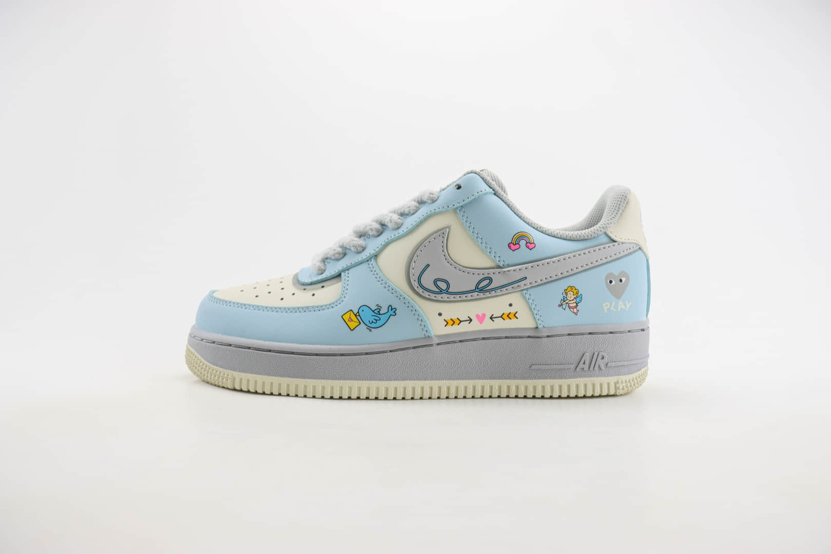 耐克Comme des Garcons x Nike Air Force 1 Low纯原版本川久保玲空军一号情人节限定AF1涂鸦板鞋 莆田耐克工厂 货号：CJ0304-021