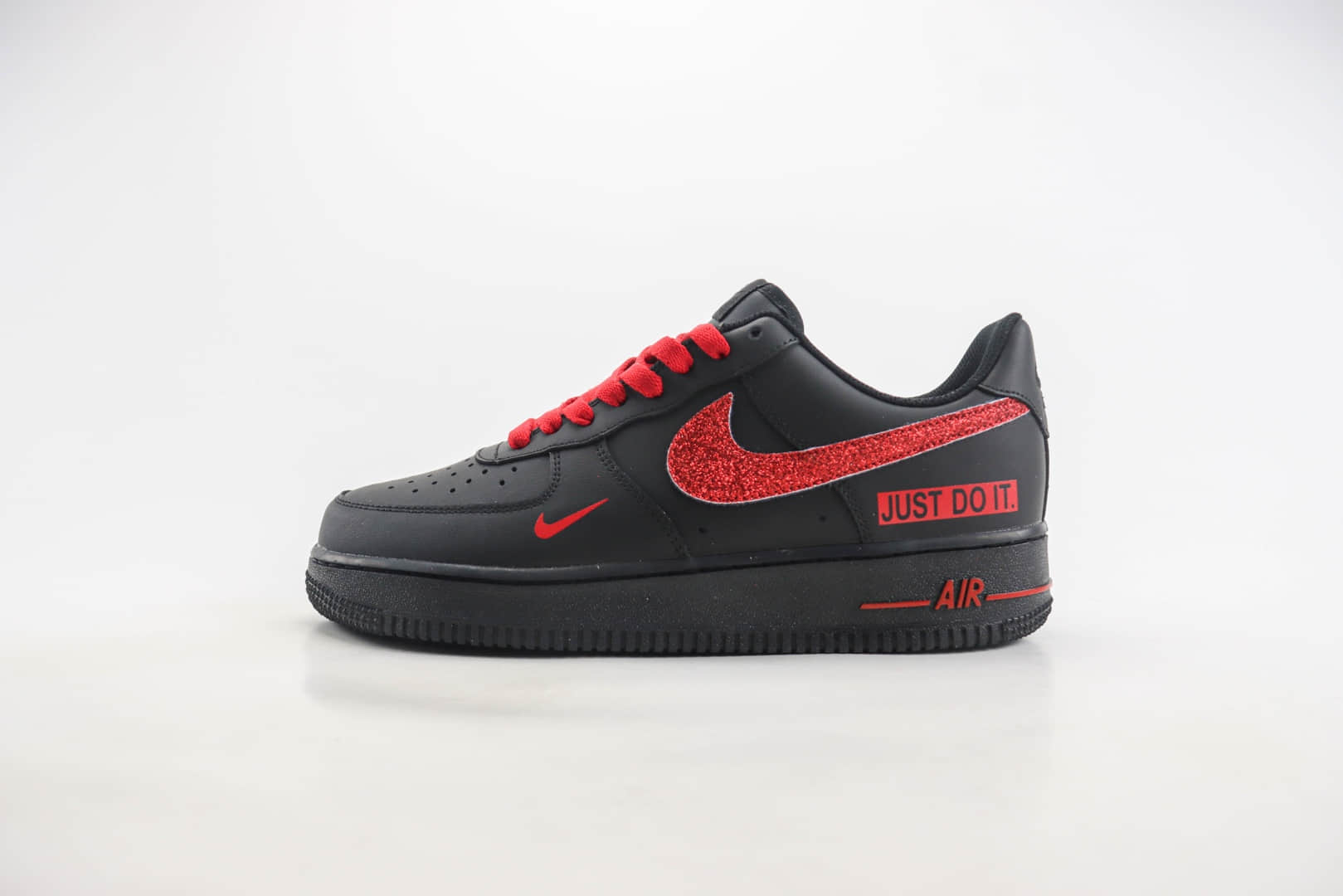 耐克Nike Air Force 1 Low纯原版本空军一号AF1黑红JUST DO IT低帮运动板鞋 莆田耐克代理 货号:CW2288-025