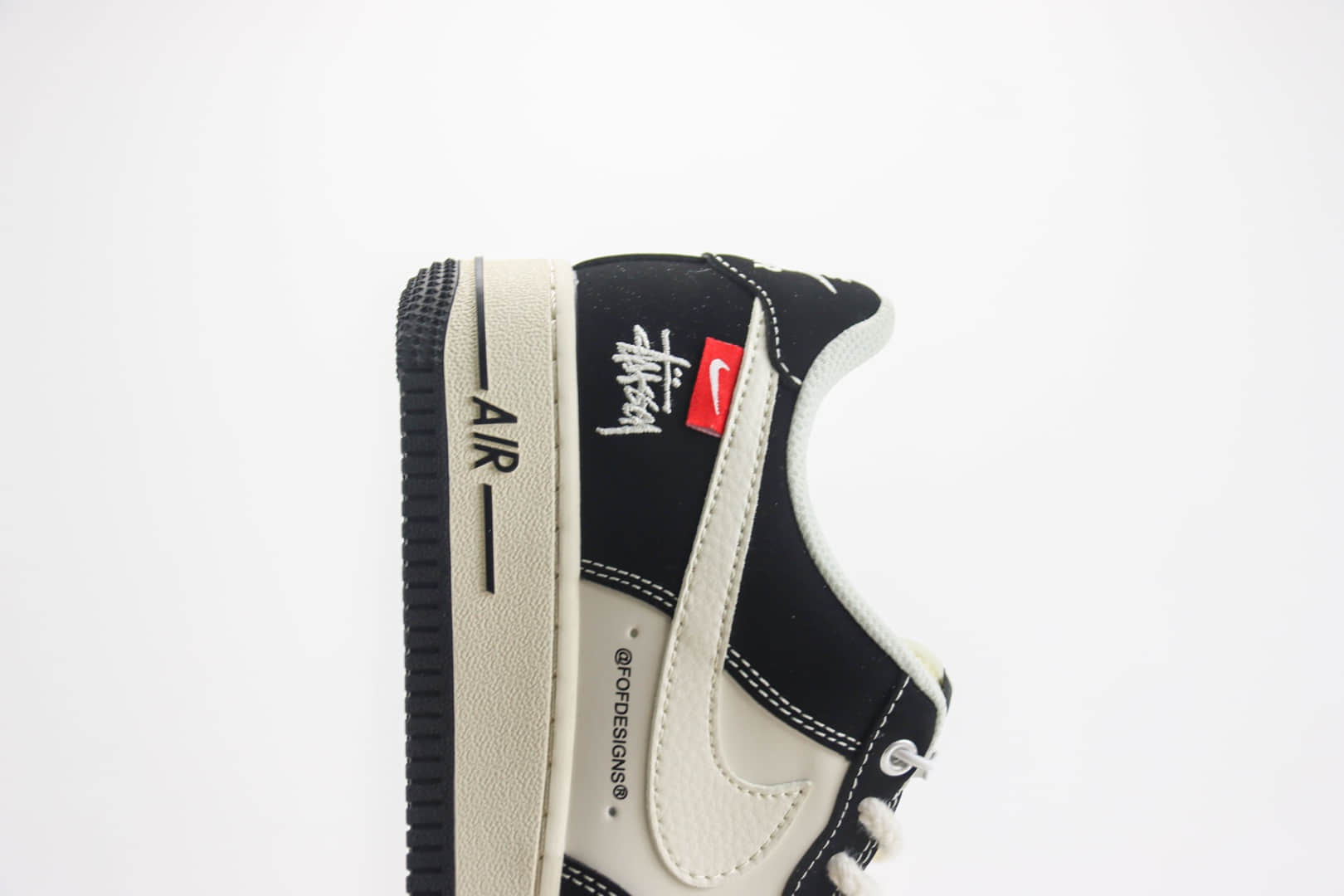 耐克Stussy x Nike Air Force 1 Low纯原版本空军一号斯图西联名AF1米黑小红标运动板鞋 莆田天花板AF1 货号:SJ6698-014