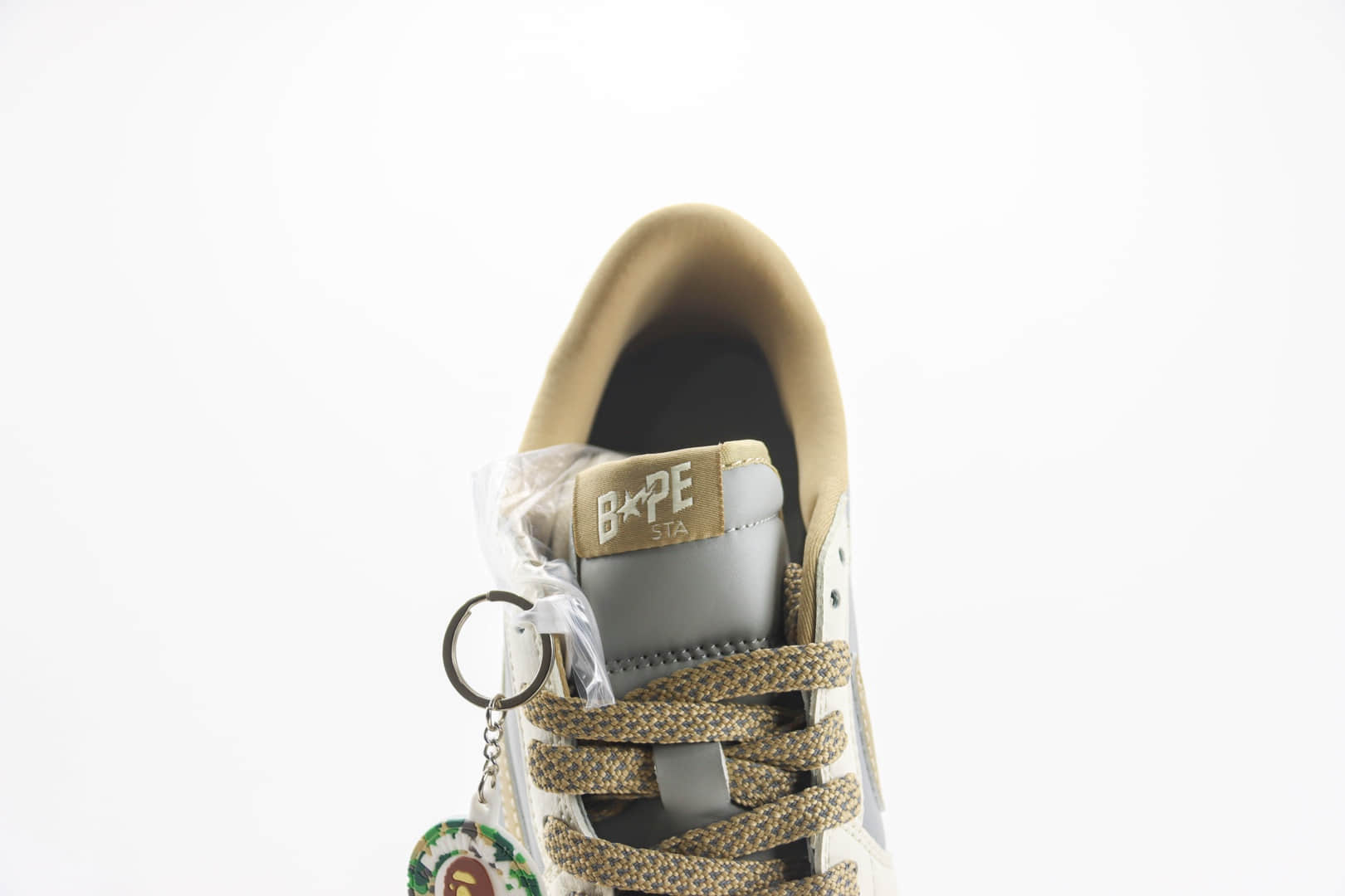 乔丹BAPE x Air Jordan 1 Low纯原版本猿人头联名AJ1米灰卡其低帮休闲板鞋 莆田AJ货源 货号:BB6511-623