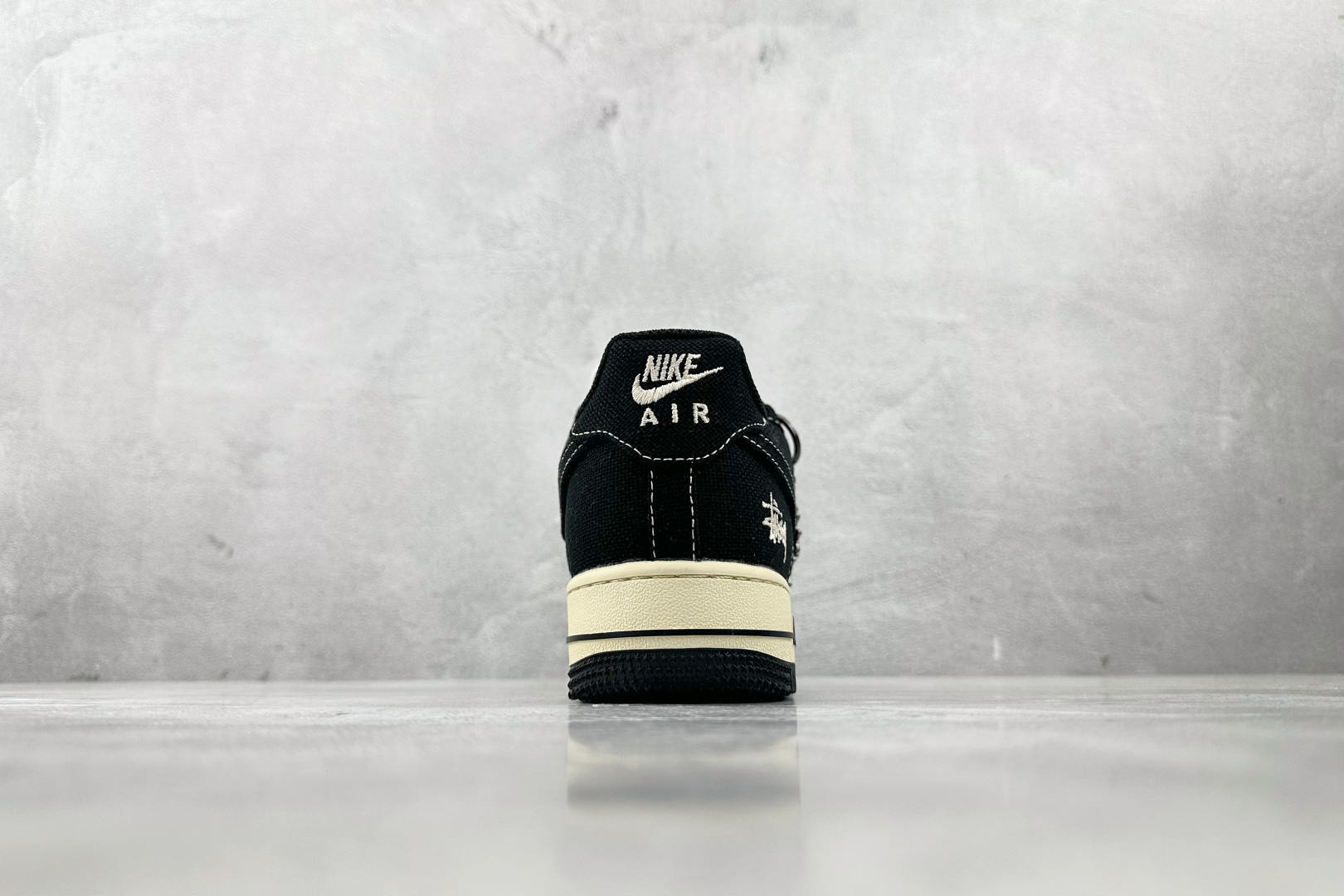 耐克Stussy x Nike Air Force 1'07纯原版本斯图西联名空军一号AF1米黑棉麻低帮板鞋 莆田耐克货源 货号:XX3168-156