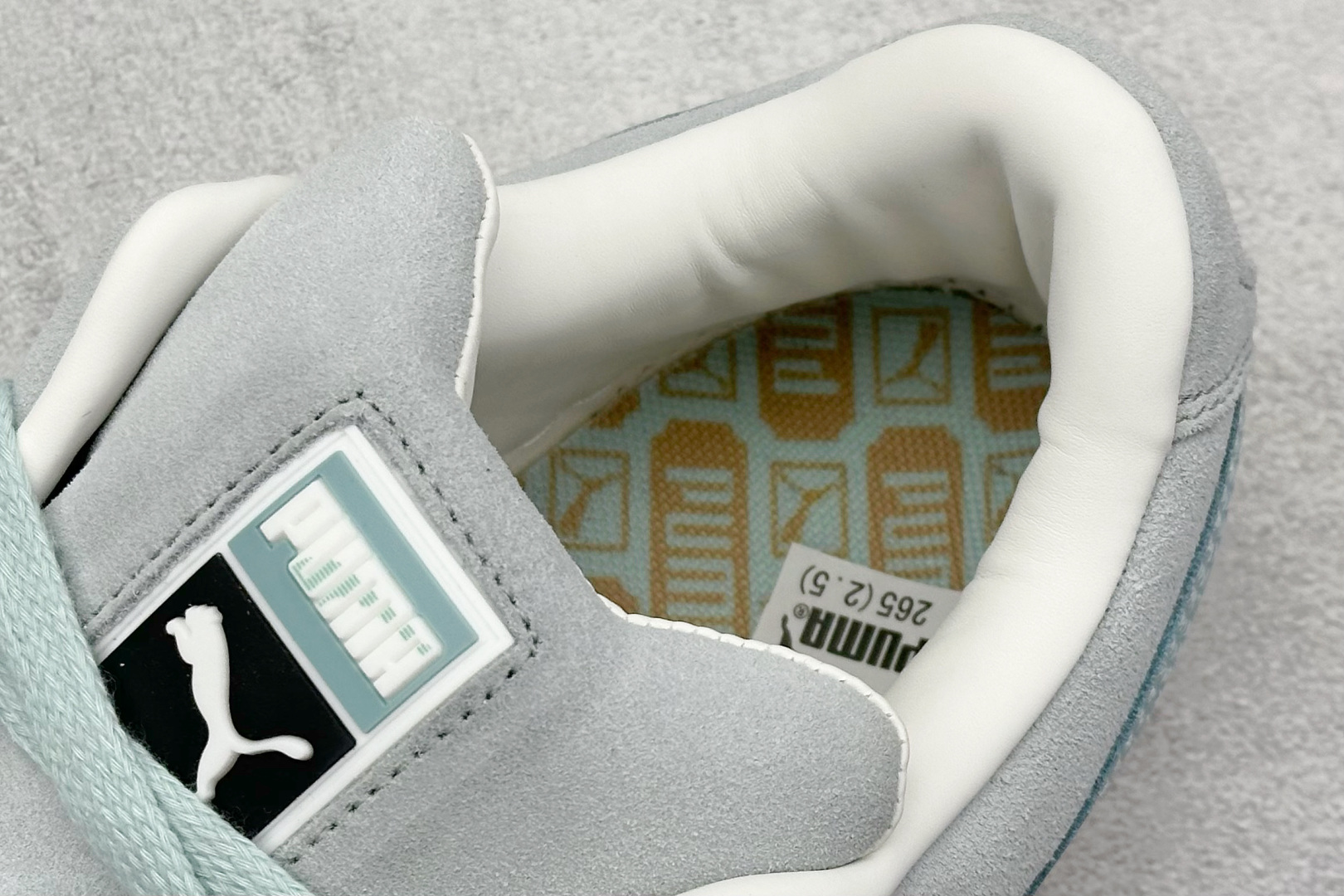 彪马Puma Suede XL纯原版本浅蓝色金标防滑低帮板鞋 莆田复刻鞋货源 货号:395205-10