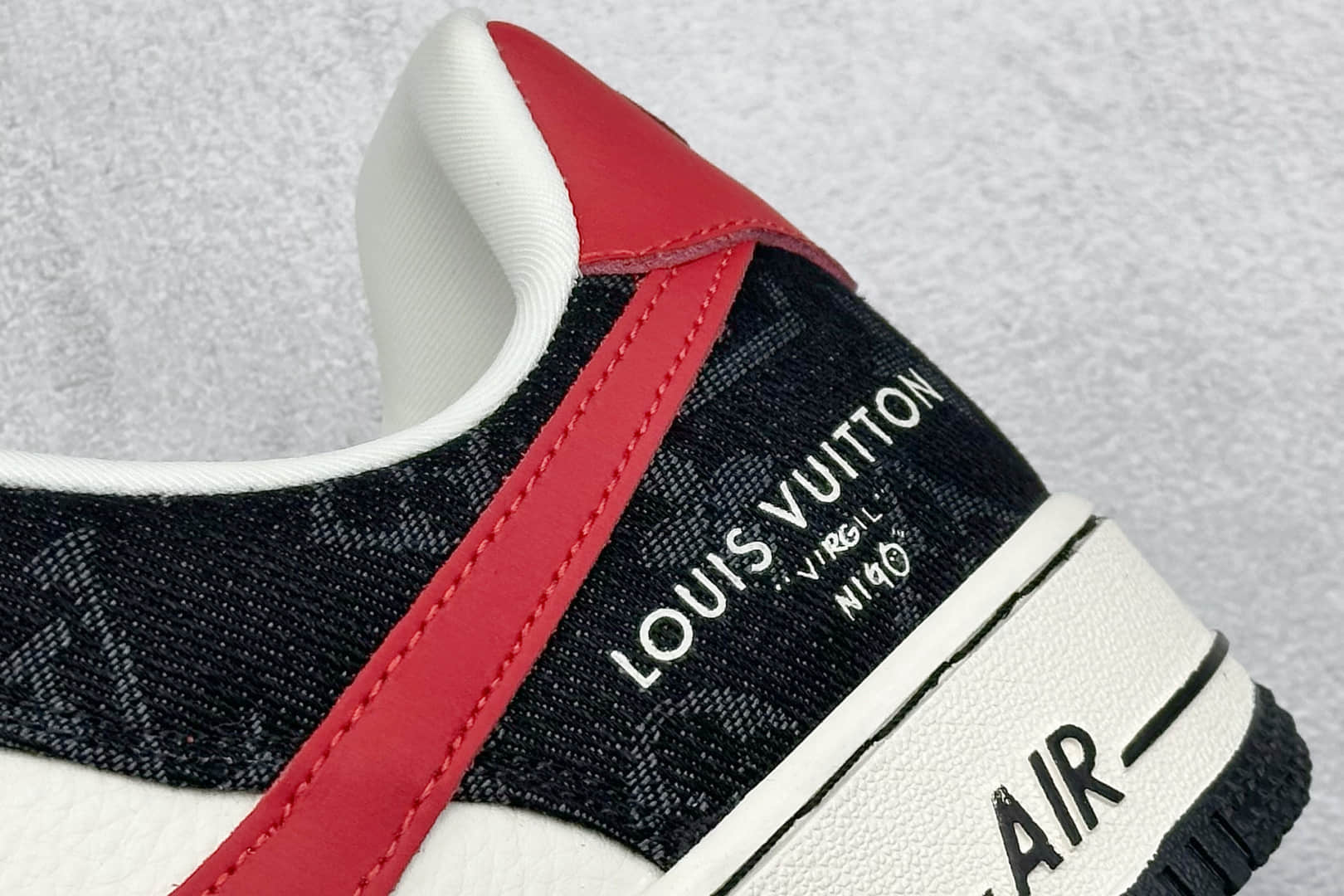 耐克Nike Air Force 1'07 Low纯原版本空军一号LV联名AF1白红黑牛仔板鞋 莆田耐克货源 货号：ZD1988-002