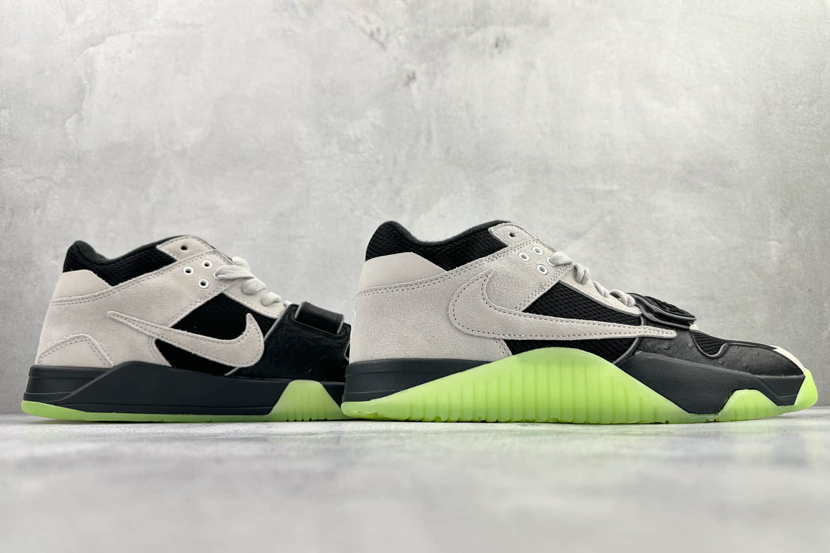 乔丹Travis Scott x Air Jordan Jumpman Jack纯原版本TS联名AJ黑绿色倒钩篮球鞋 莆田AJ货源 货号：IH7971-001