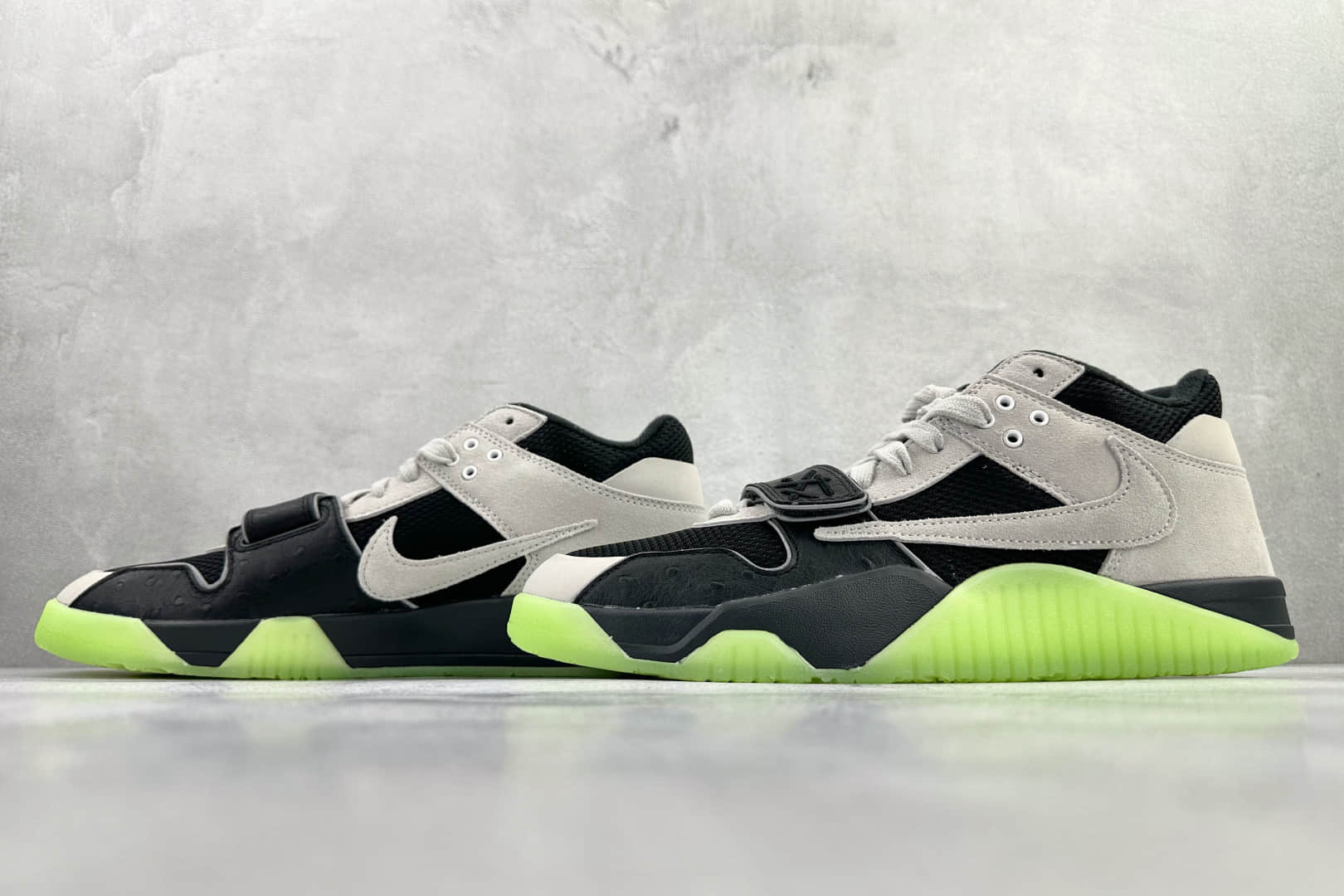 乔丹Travis Scott x Air Jordan Jumpman Jack纯原版本TS联名AJ黑绿色倒钩篮球鞋 莆田AJ货源 货号：IH7971-001