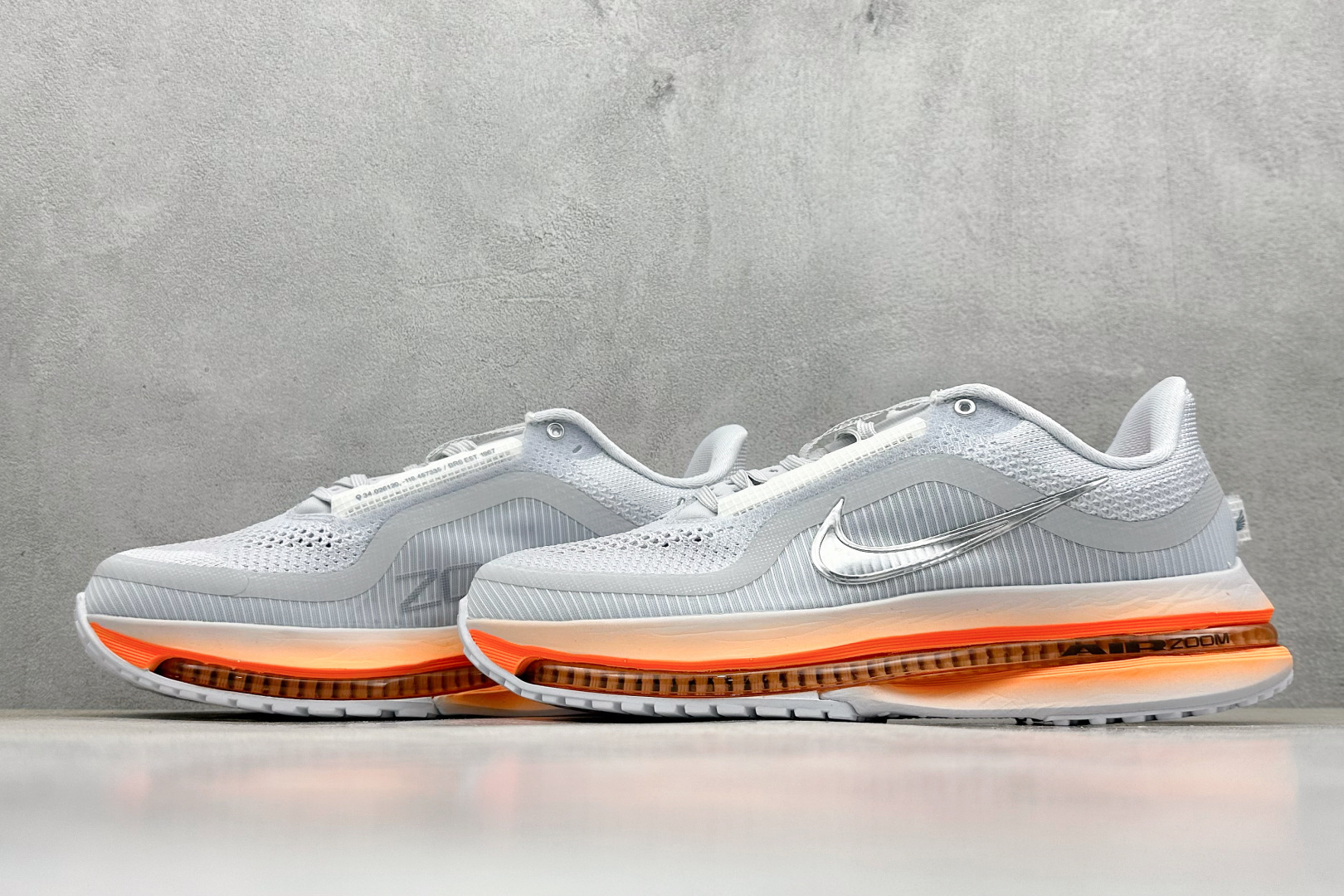 耐克 Nike Air Zoom Pegasus Premium 耐克白银橙网面全掌气垫缓震跑鞋-实拍图5