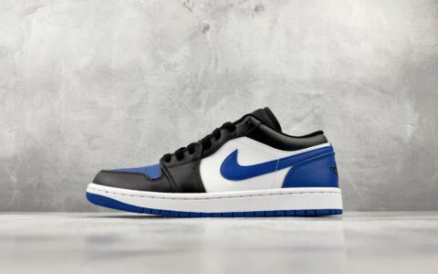 乔丹Air Jordan 1 Low "Royal Toe" 黑蓝白纯原版本 货号：553558-140
