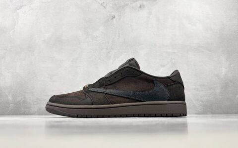 乔丹Air Jordan × Travis Scott Air Jordan 1 Low OG 倒钩9.0 Velvet Brown 丝绒摩卡顶级纯原完美复刻黑棕纯原版本 货号：DM7866-202