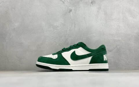 耐克Nike BIG LOW 简约百搭減震耐磨低帮板鞋绿白纯原版本 货号：IO4224-100