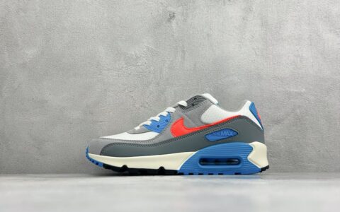 耐克Nike Air Max 90 复古气垫跑鞋白蓝红纯原版本 货号：IU7543-065