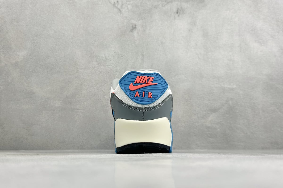 耐克 Nike Air Max 90 复古气垫跑鞋 白蓝红 鞋底实拍图