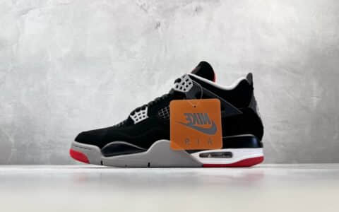 乔丹Air Jordan 4 Bred 黑白纯原版本 货号：IX8180-001