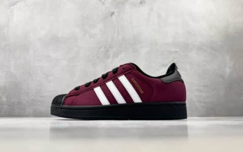 阿迪达斯Adidas originals SUPERSTAR 2 酱红白黑纯原版本 货号：KJ4614